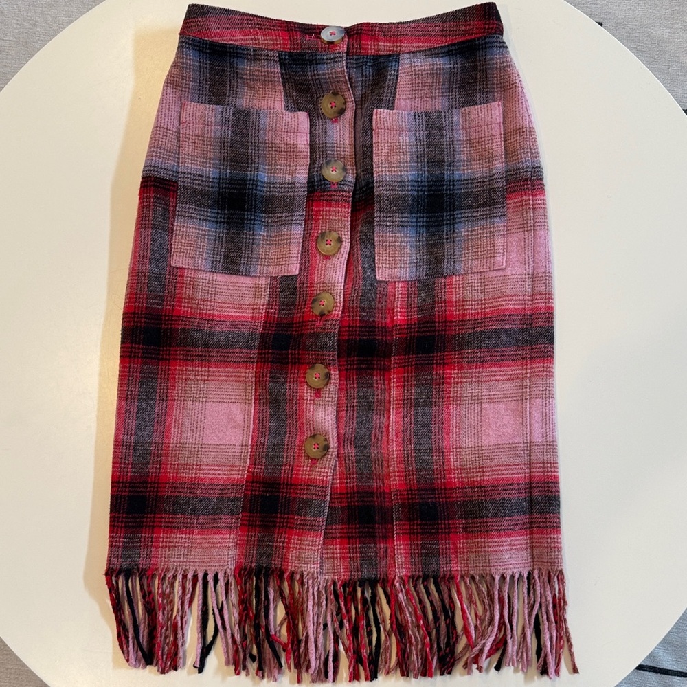 Maeve Multicolor Plaid Pencil Skirt